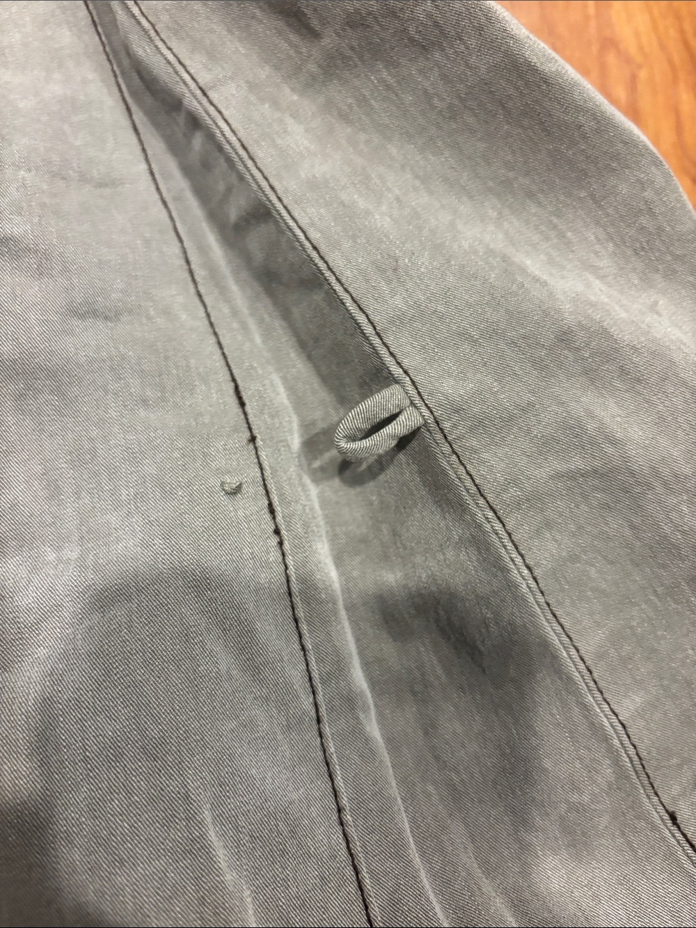 High-Waist A-Line Button-Front Skirt in Sage Green/Grey - Picture 4 of 5